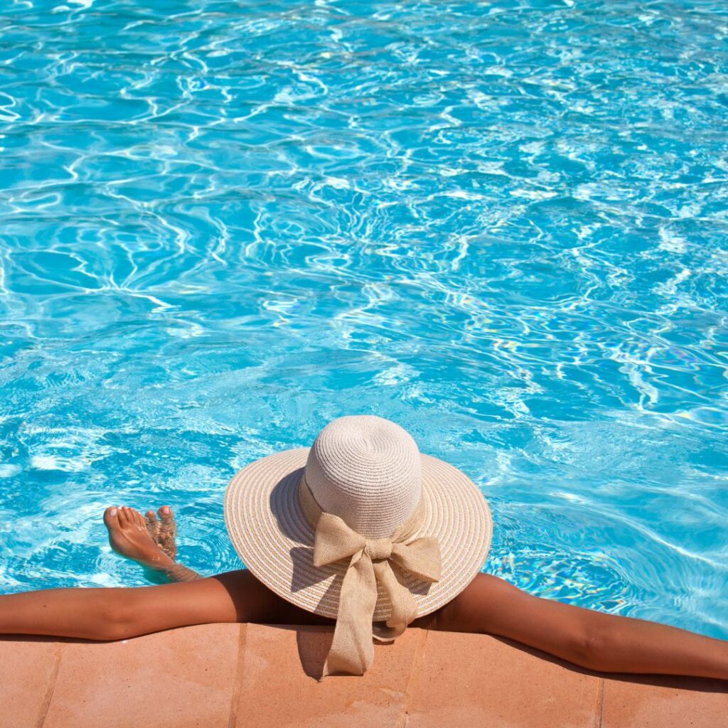 woman in pool
