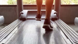 person walking on a treadmill