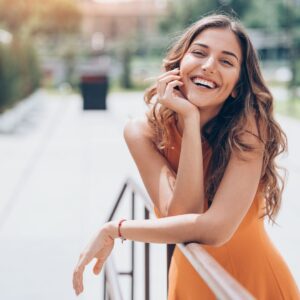 woman smiling