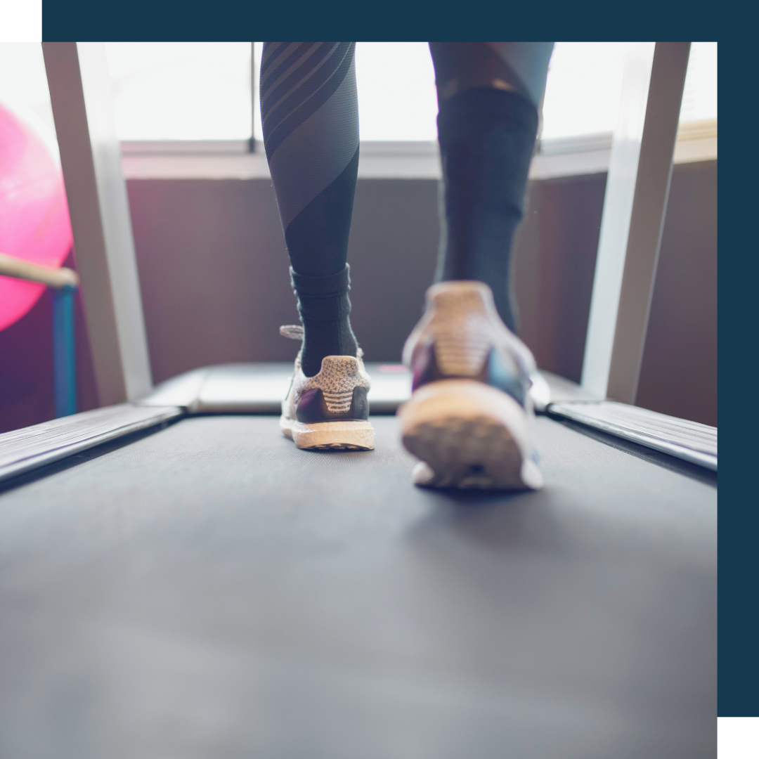 woman walking on treadmill