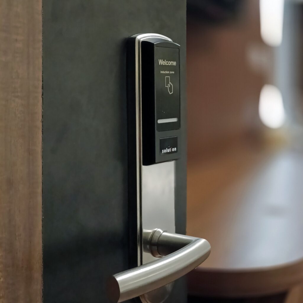 security door with a smart lock