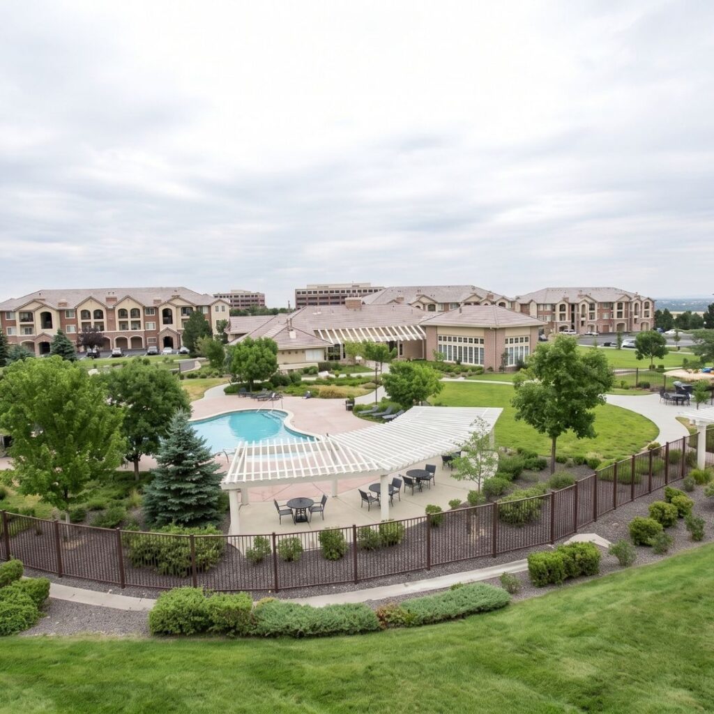 aerial view of stonegate apartments