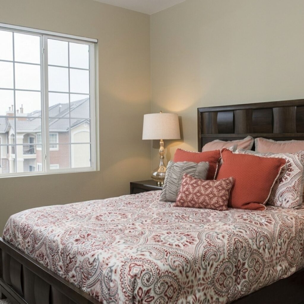 spacious bright bedroom